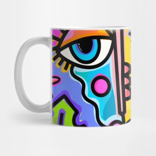 Neon paint face Mug